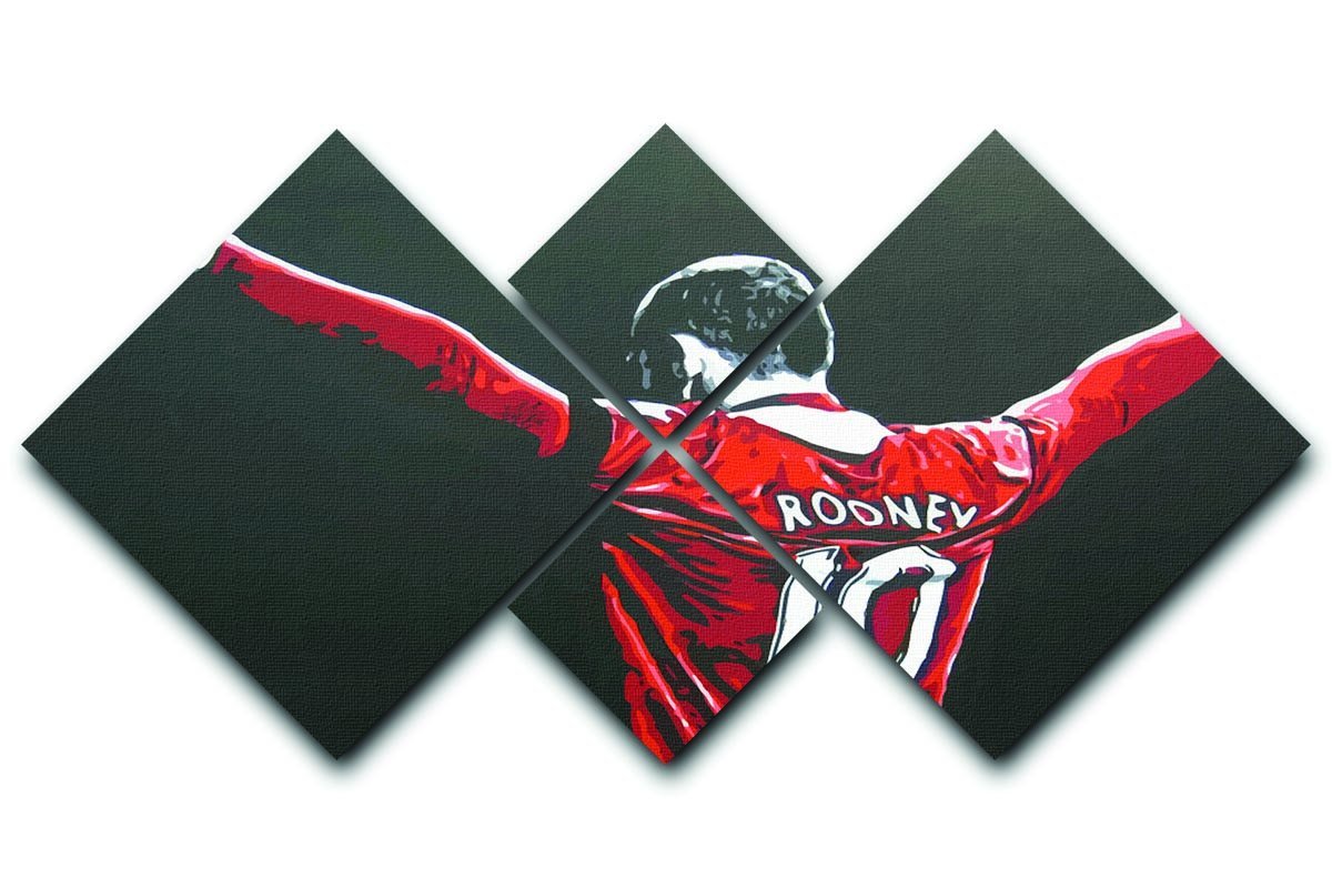 Wayne Rooney 4 Square Multi Panel Canvas  - Canvas Art Rocks - 1