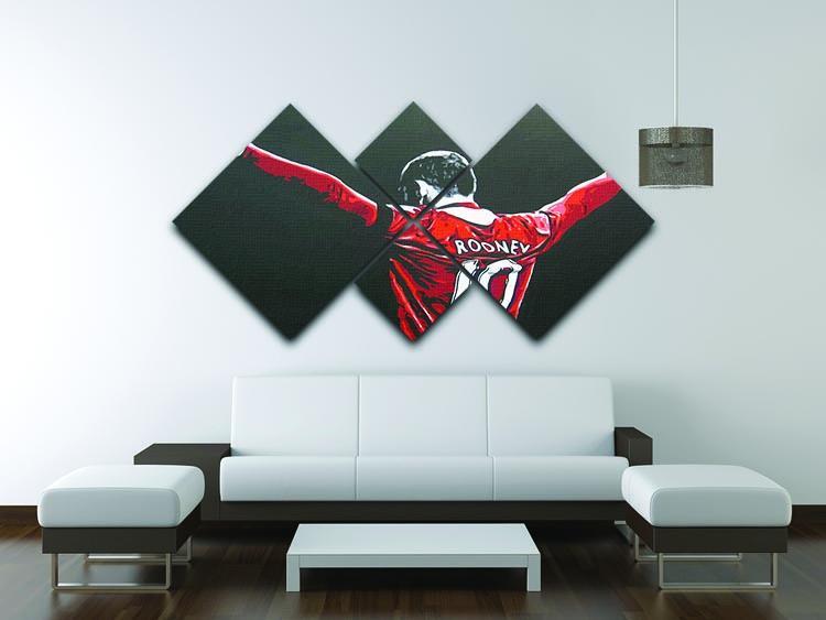 Wayne Rooney 4 Square Multi Panel Canvas - Canvas Art Rocks - 3