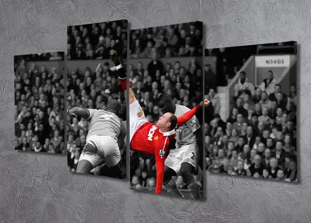 Wayne Rooney Bicycle Kick 4 Split Panel Canvas - Canvas Art Rocks - 2