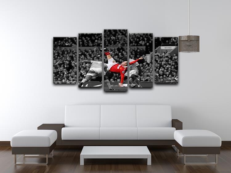 Wayne Rooney Bicycle Kick 5 Split Panel Canvas - Canvas Art Rocks - 3