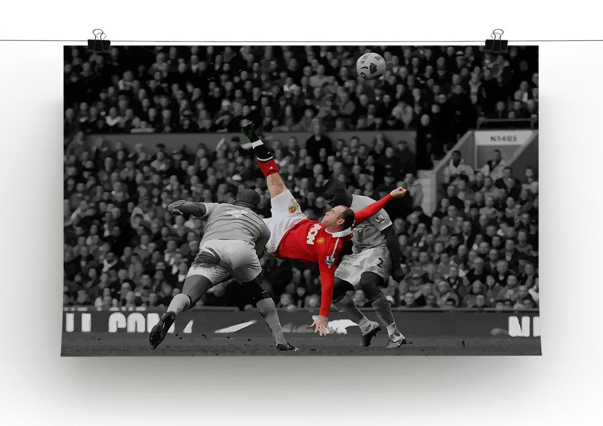 Wayne Rooney Bicycle Kick Print - Canvas Art Rocks - 2