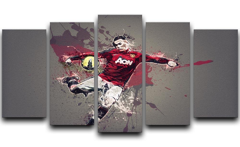 Wayne Rooney Paint Splatter 5 Split Panel Canvas  - Canvas Art Rocks - 1