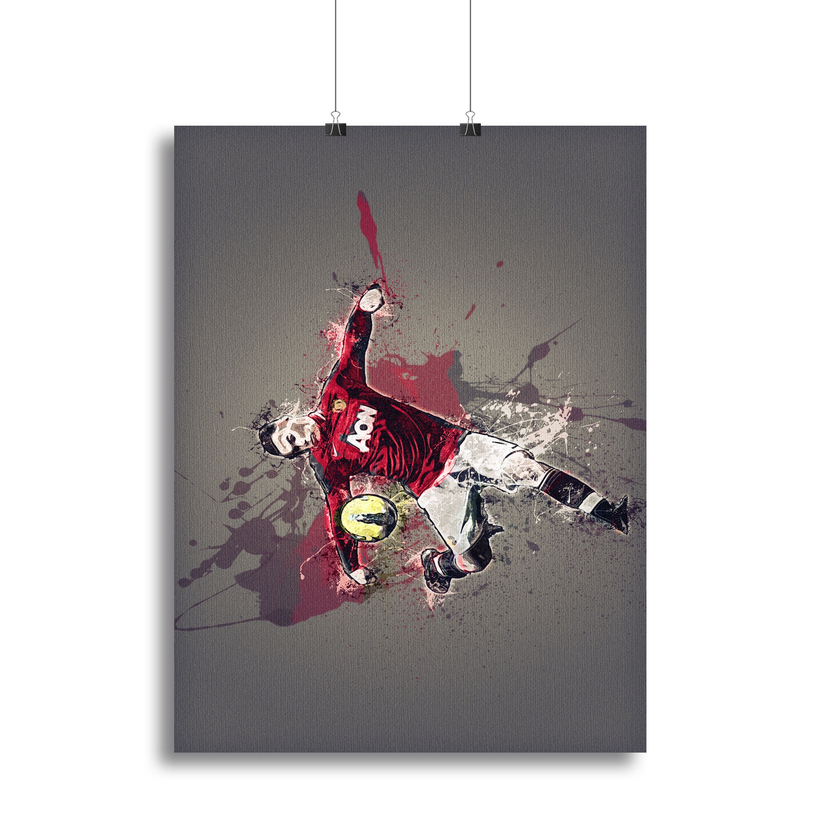 Wayne Rooney Paint Splatter Canvas Print or Poster