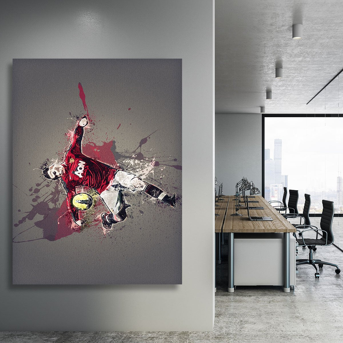 Wayne Rooney Paint Splatter Canvas Print or Poster