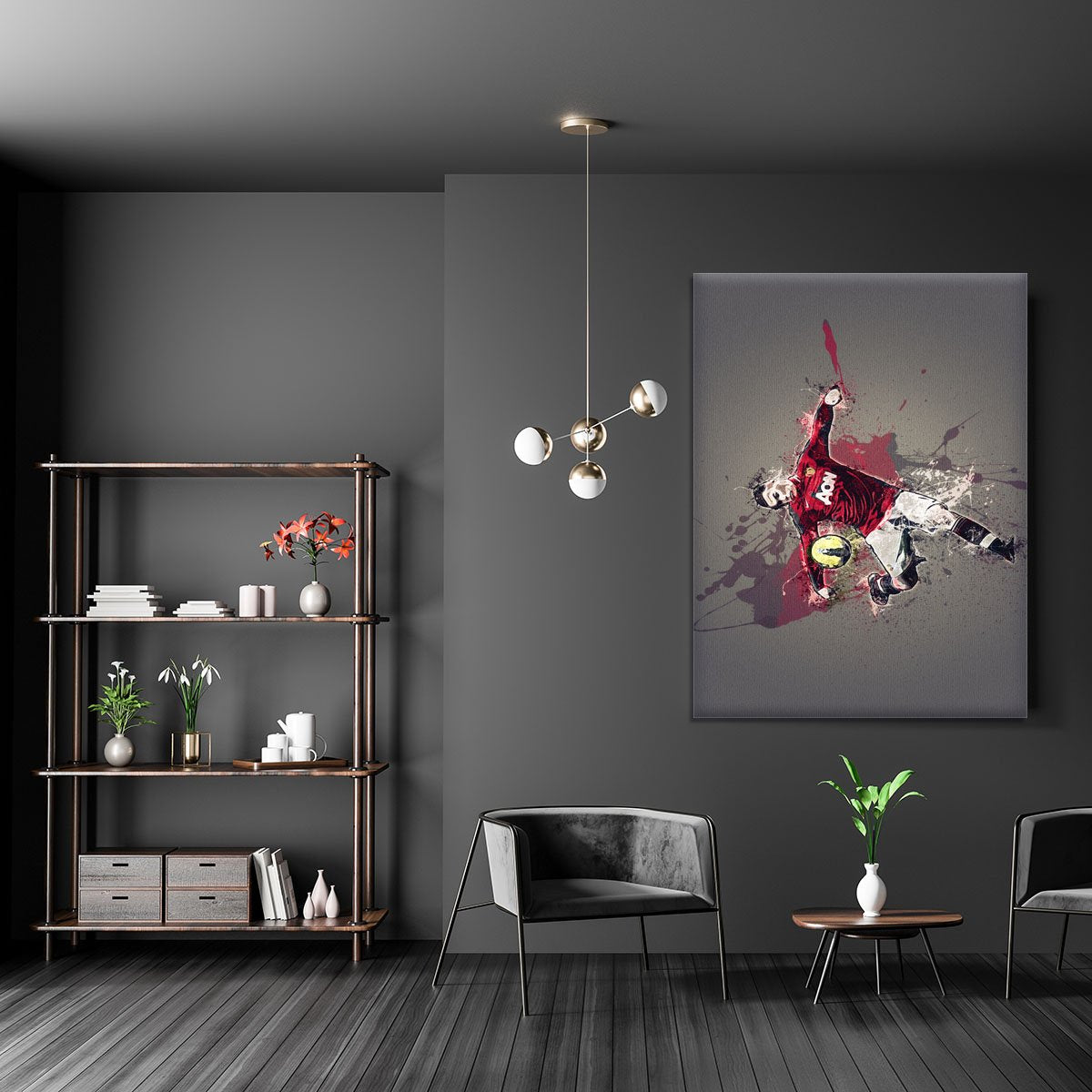 Wayne Rooney Paint Splatter Canvas Print or Poster