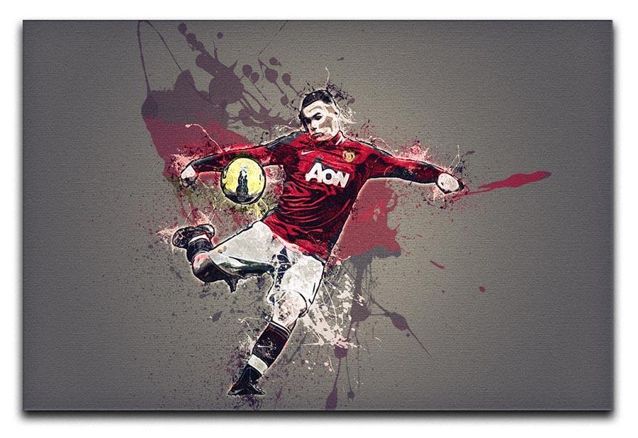 Wayne Rooney Paint Splatter Canvas Print or Poster  - Canvas Art Rocks - 1