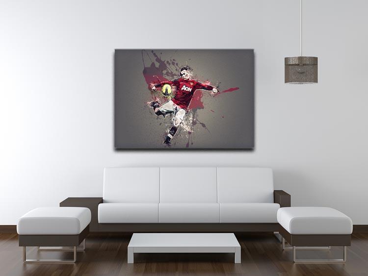 Wayne Rooney Paint Splatter Canvas Print or Poster - Canvas Art Rocks - 4