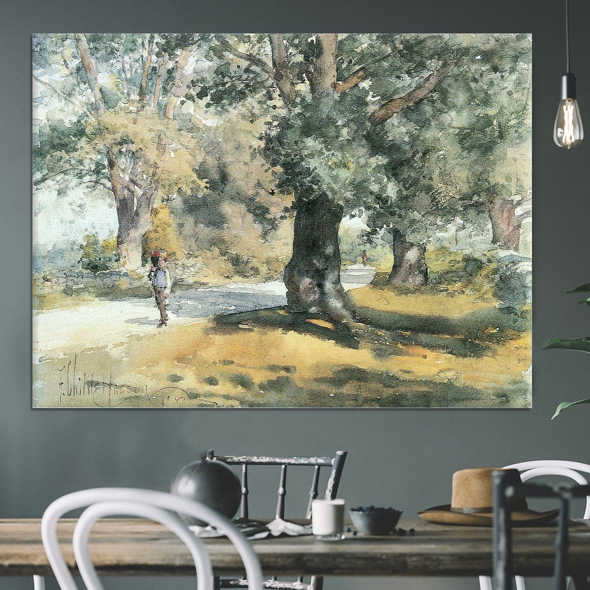 Wayside Inn Mass by Hassam Canvas Print or Poster