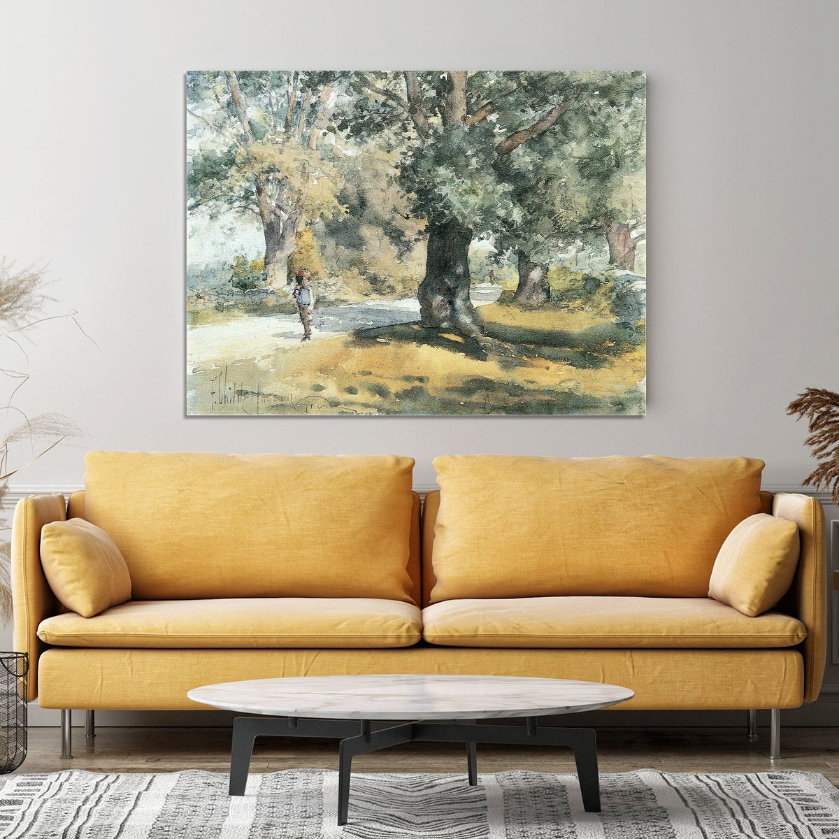 Wayside Inn Mass by Hassam Canvas Print or Poster