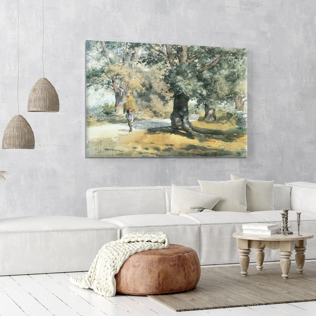 Wayside Inn Mass by Hassam Canvas Print or Poster