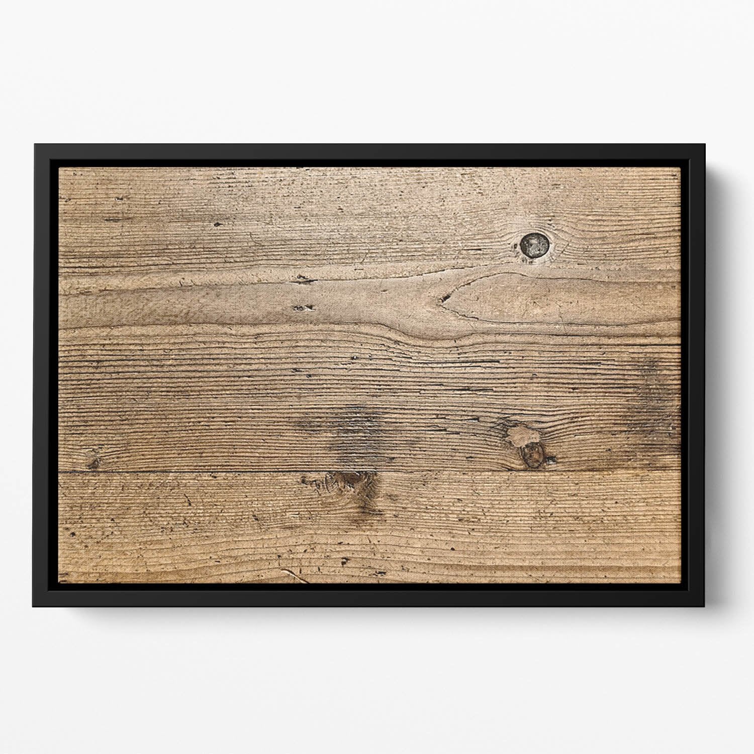 Weathered wood Floating Framed Canvas