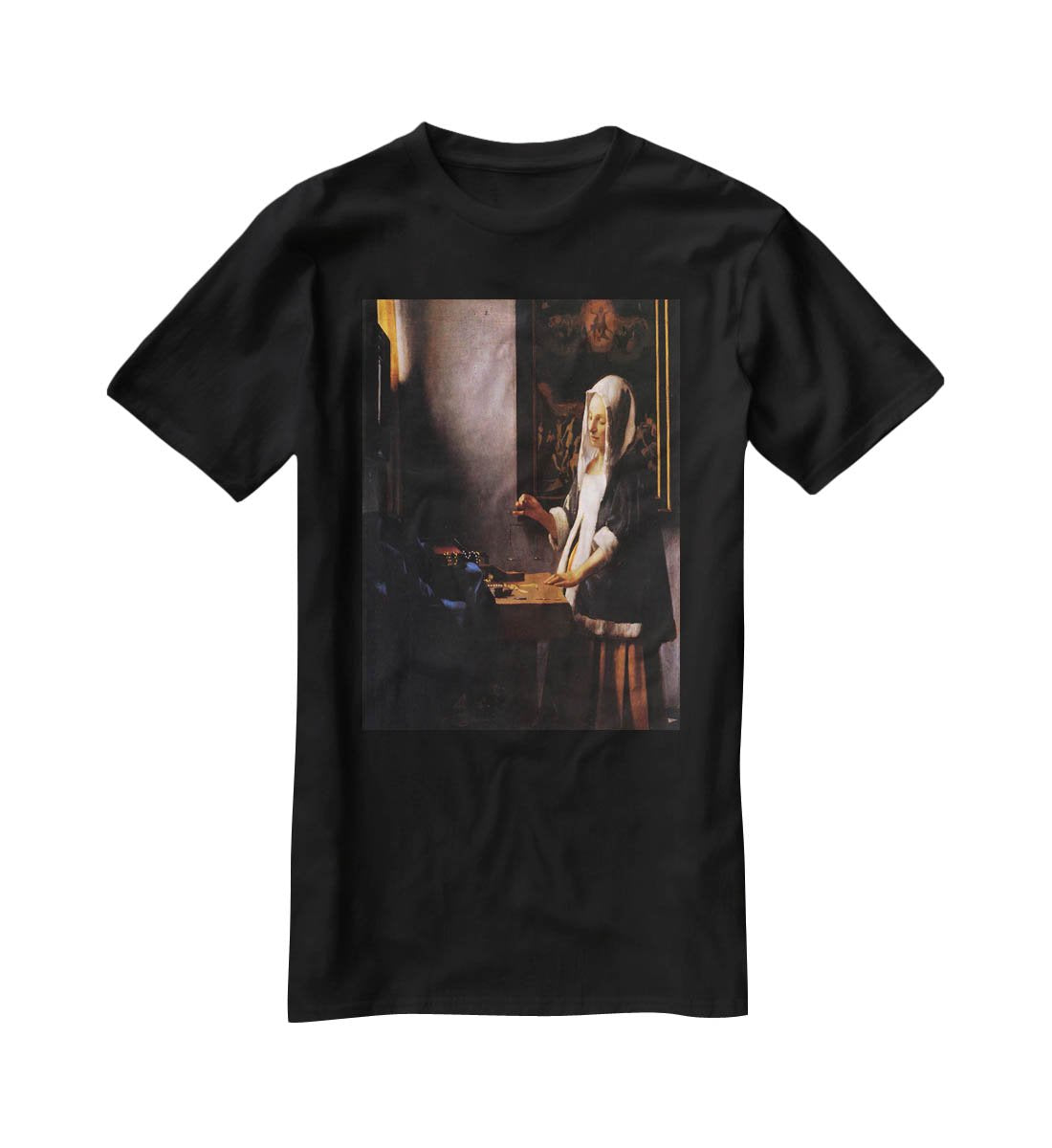 Weights by Vermeer T-Shirt - Canvas Art Rocks - 1