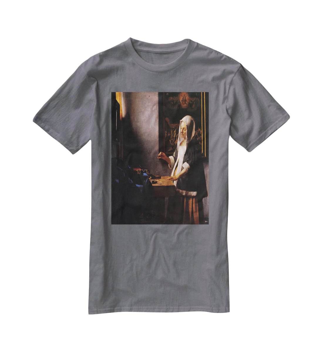 Weights by Vermeer T-Shirt - Canvas Art Rocks - 3