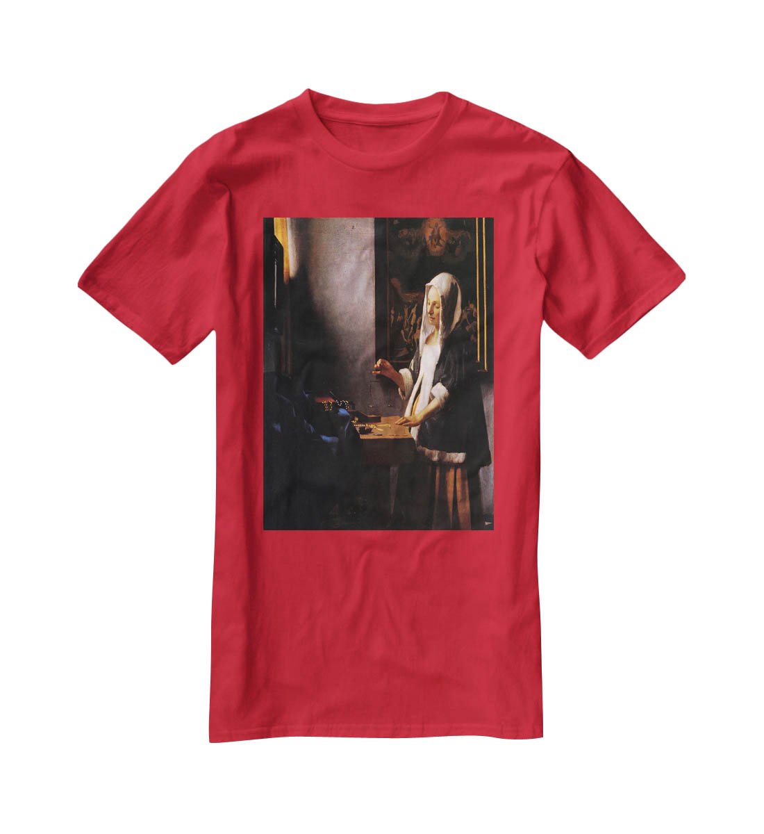 Weights by Vermeer T-Shirt - Canvas Art Rocks - 4