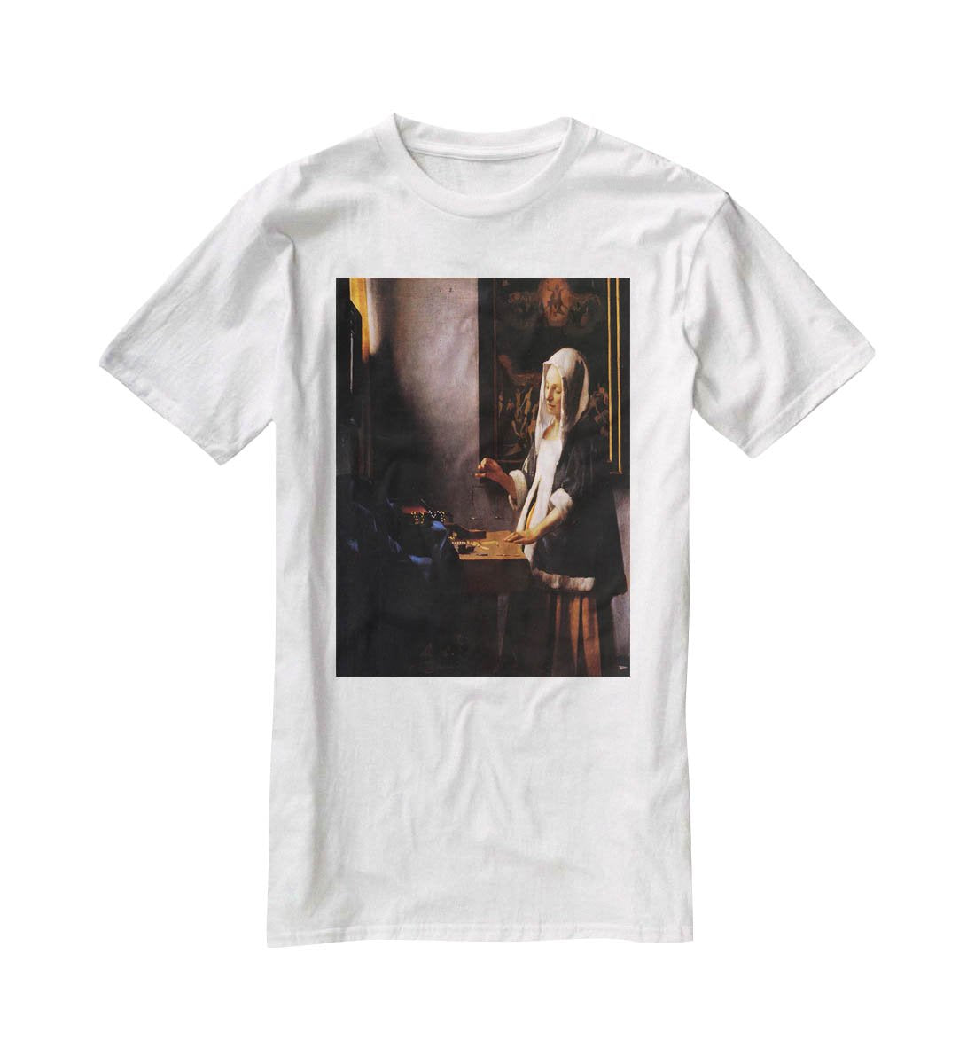 Weights by Vermeer T-Shirt - Canvas Art Rocks - 5