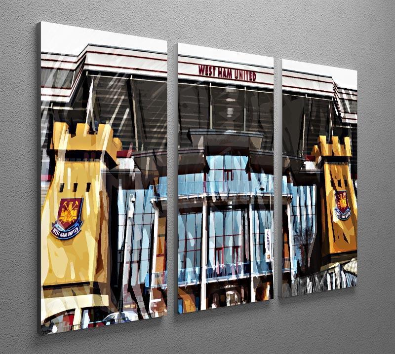 West Ham Upton Park 3 Split Panel Canvas Print - Canvas Art Rocks - 2