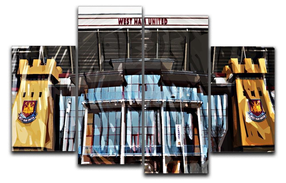 West Ham Upton Park 4 Split Panel Canvas  - Canvas Art Rocks - 1