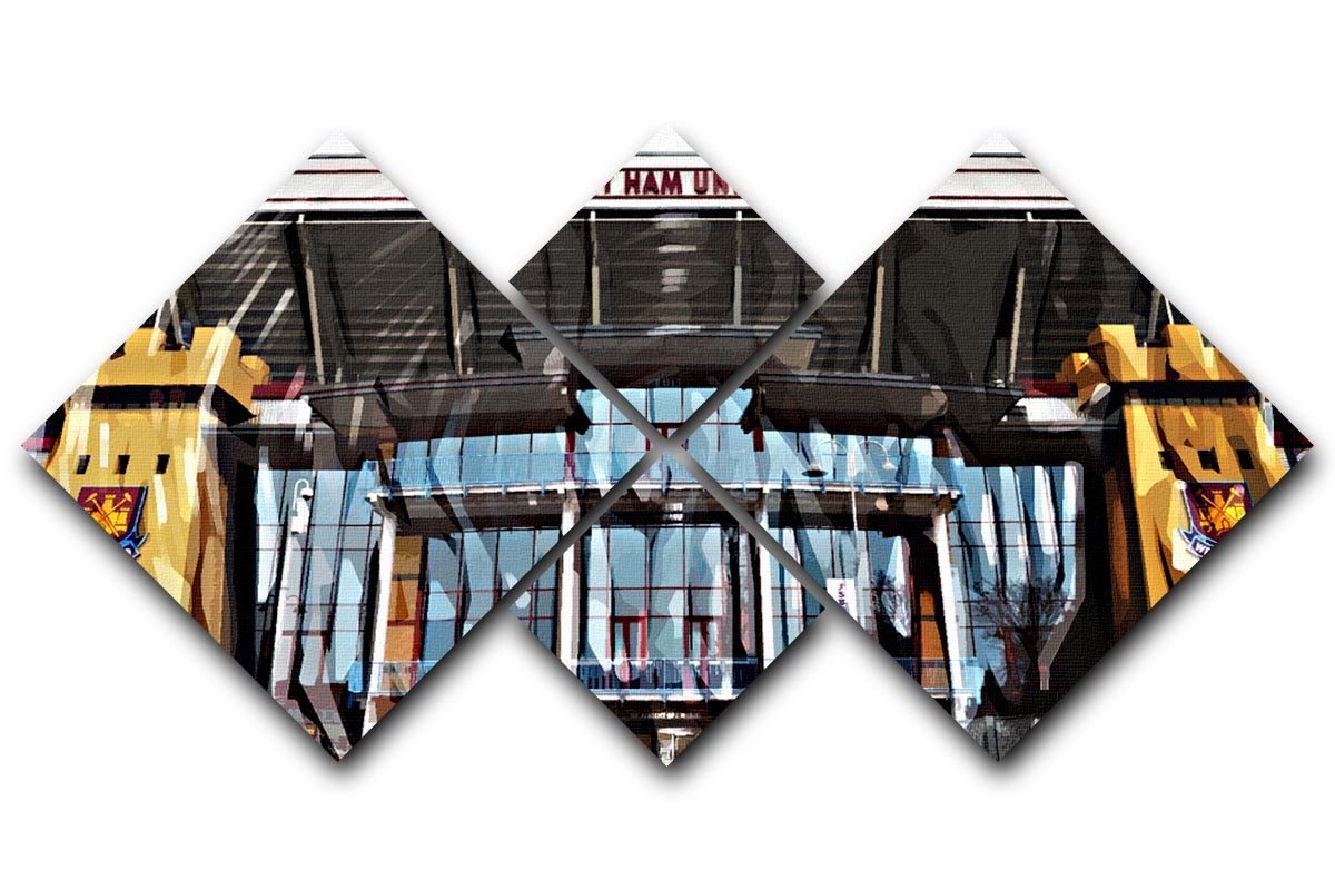 West Ham Upton Park 4 Square Multi Panel Canvas  - Canvas Art Rocks - 1