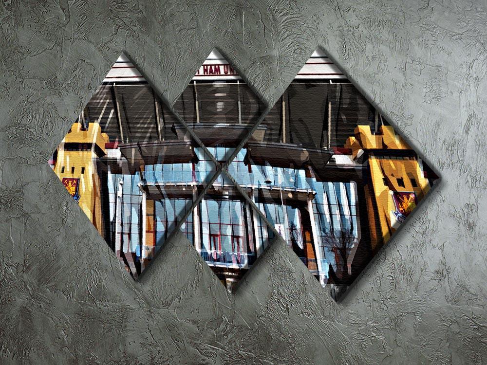 West Ham Upton Park 4 Square Multi Panel Canvas - Canvas Art Rocks - 2
