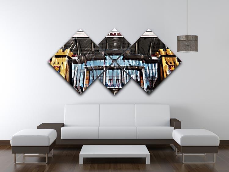 West Ham Upton Park 4 Square Multi Panel Canvas - Canvas Art Rocks - 3