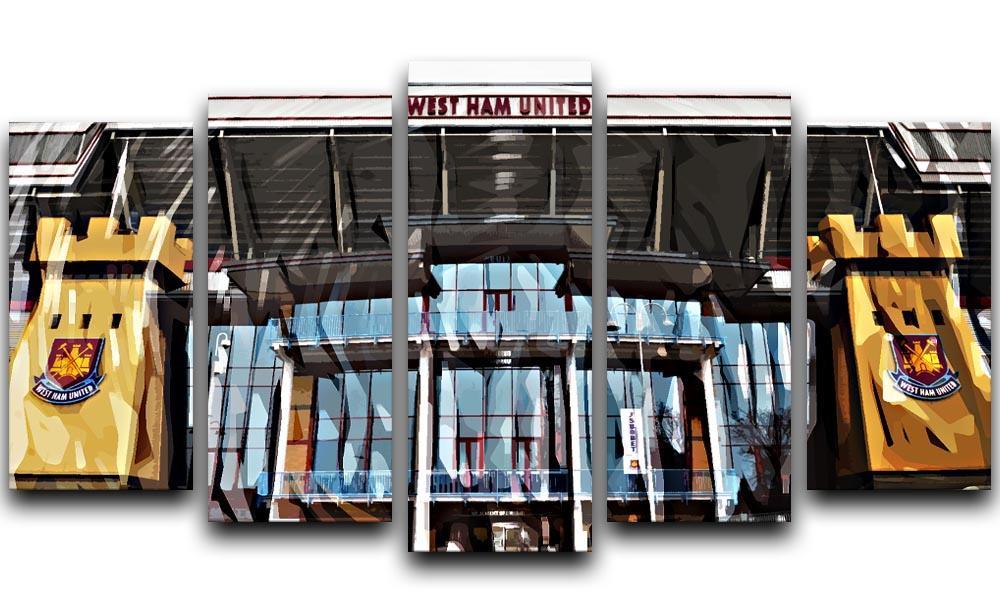 West Ham Upton Park 5 Split Panel Canvas  - Canvas Art Rocks - 1