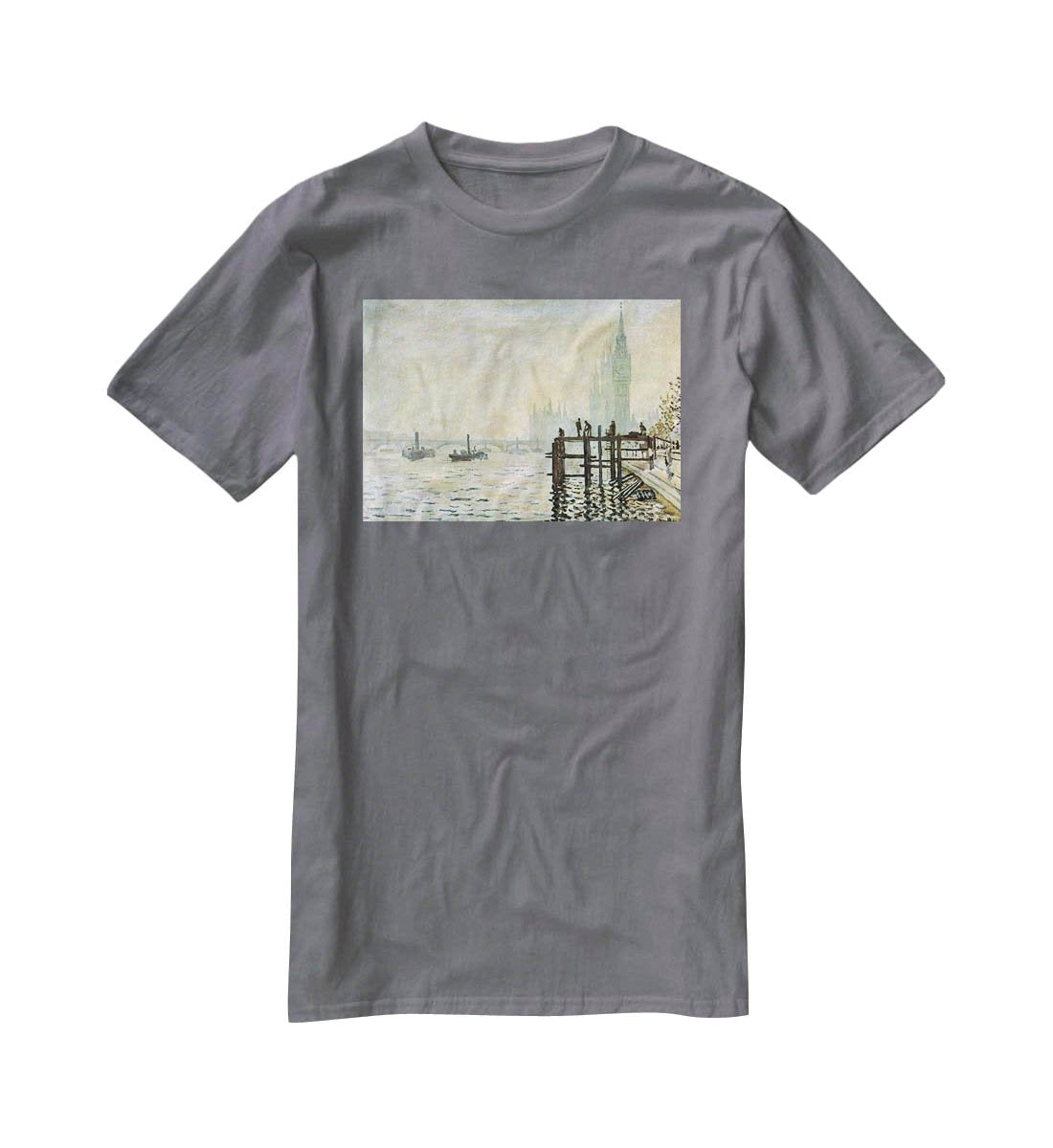 Westminster Bridge in London by Monet T-Shirt - Canvas Art Rocks - 3