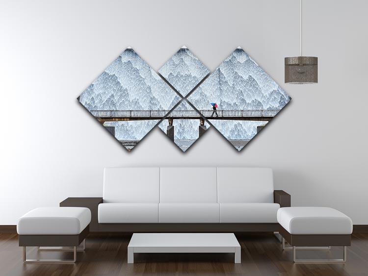 Wet Sleddale 4 Square Multi Panel Canvas - Canvas Art Rocks - 3
