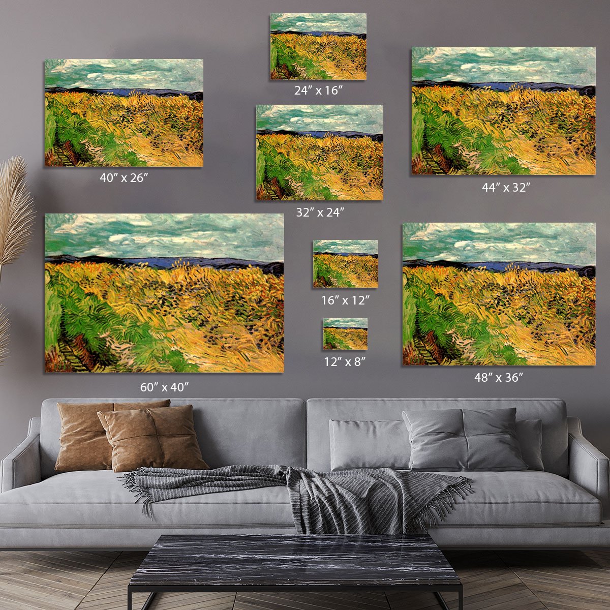 Wheat Field with Cornflowers by Van Gogh Canvas Print or Poster