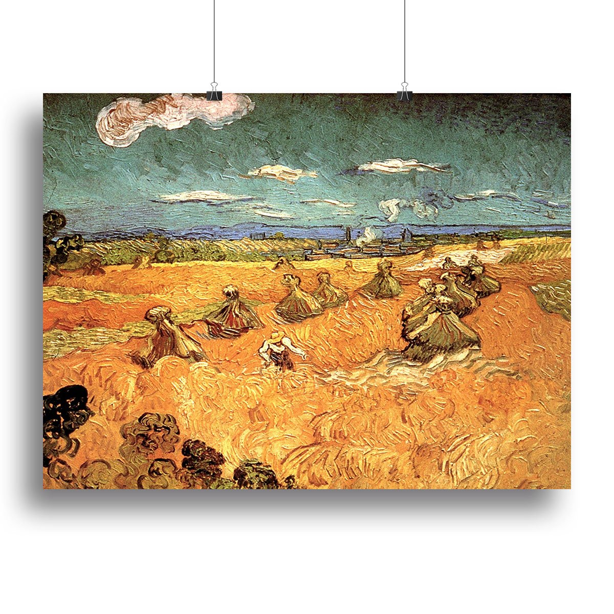 Wheat Stacks with Reaper by Van Gogh Canvas Print or Poster