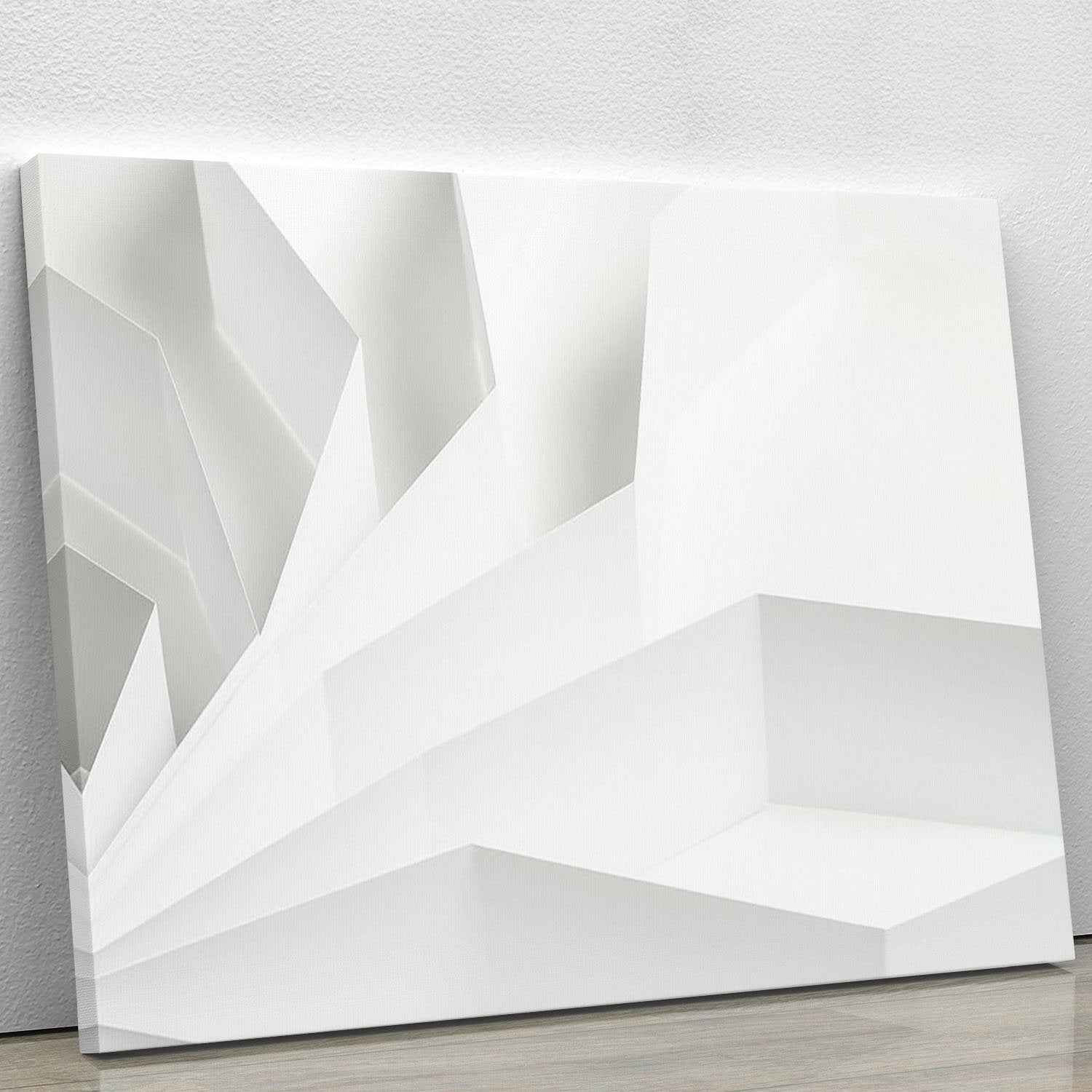 White 3D Abstract Shapes Canvas Print or Poster