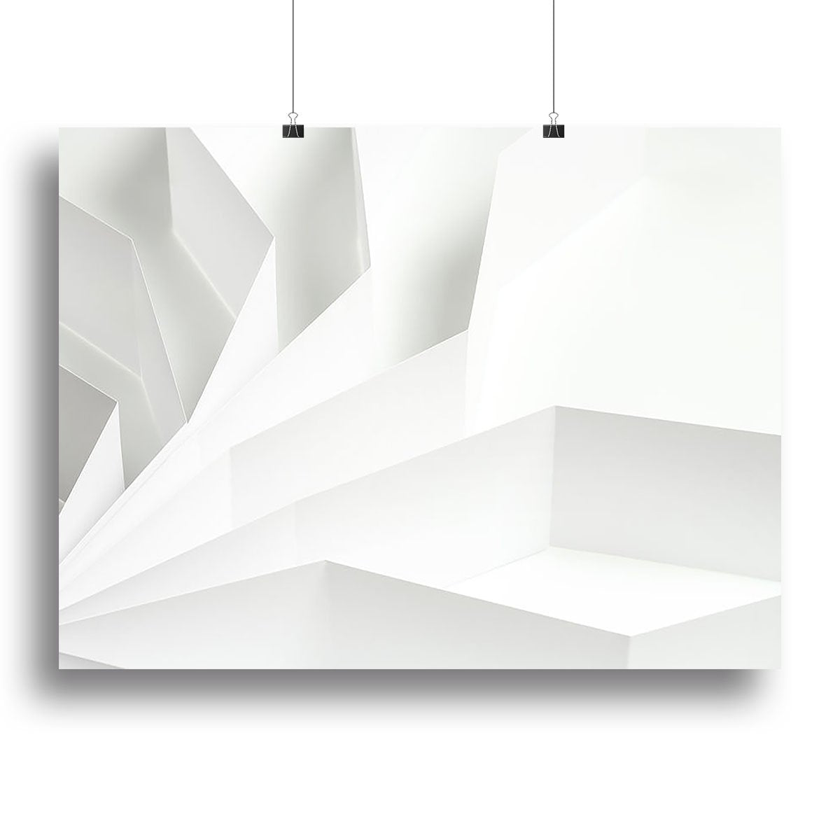 White 3D Abstract Shapes Canvas Print or Poster