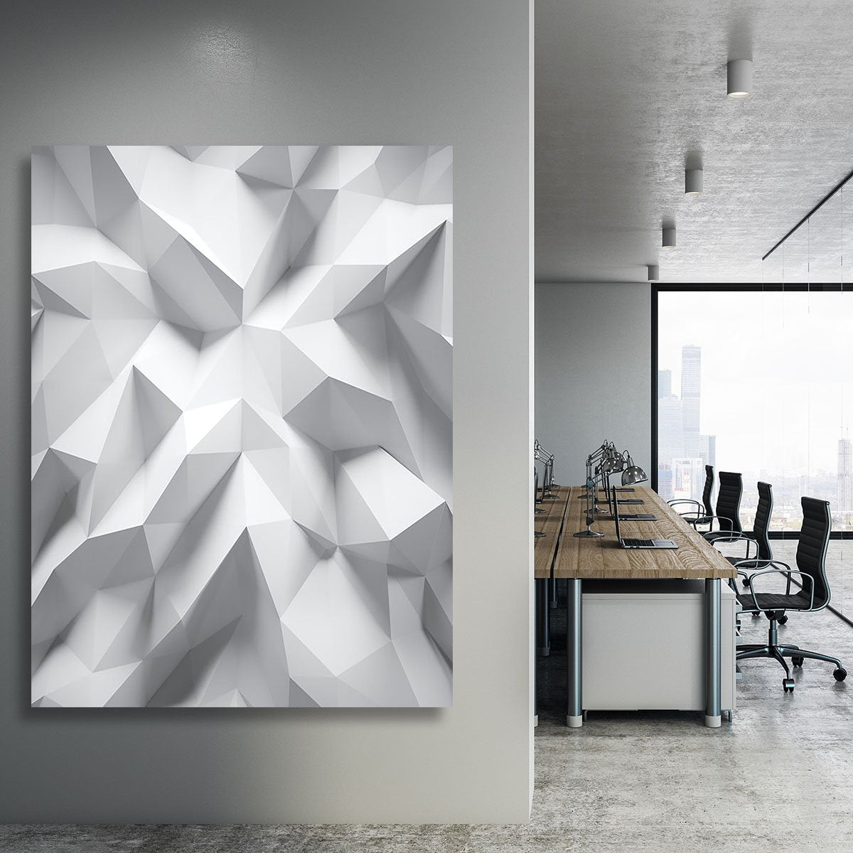 White 3D Background Canvas Print or Poster