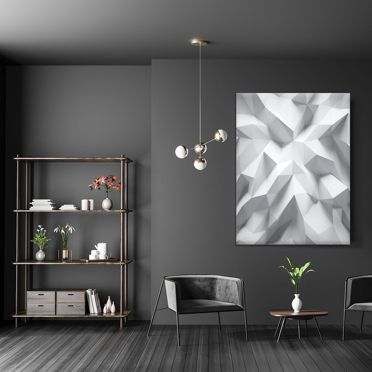 White 3D Background Canvas Print or Poster
