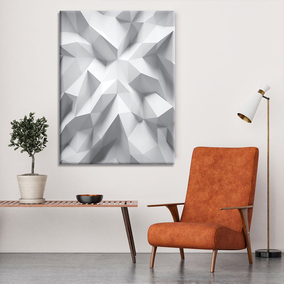White 3D Background Canvas Print or Poster