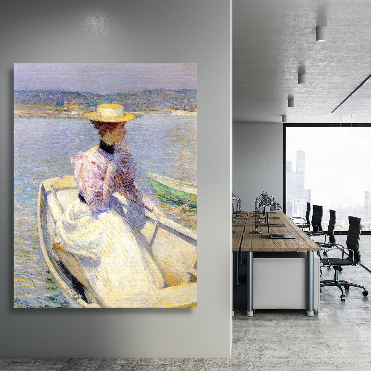 White Dory Gloucester by Hassam Canvas Print or Poster