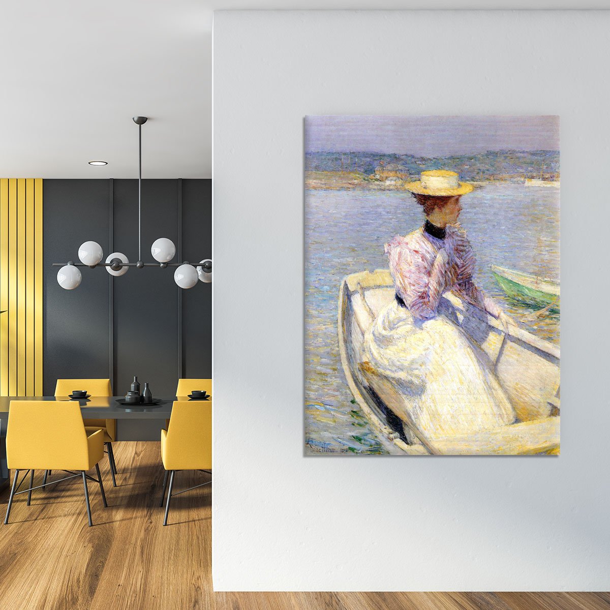 White Dory Gloucester by Hassam Canvas Print or Poster