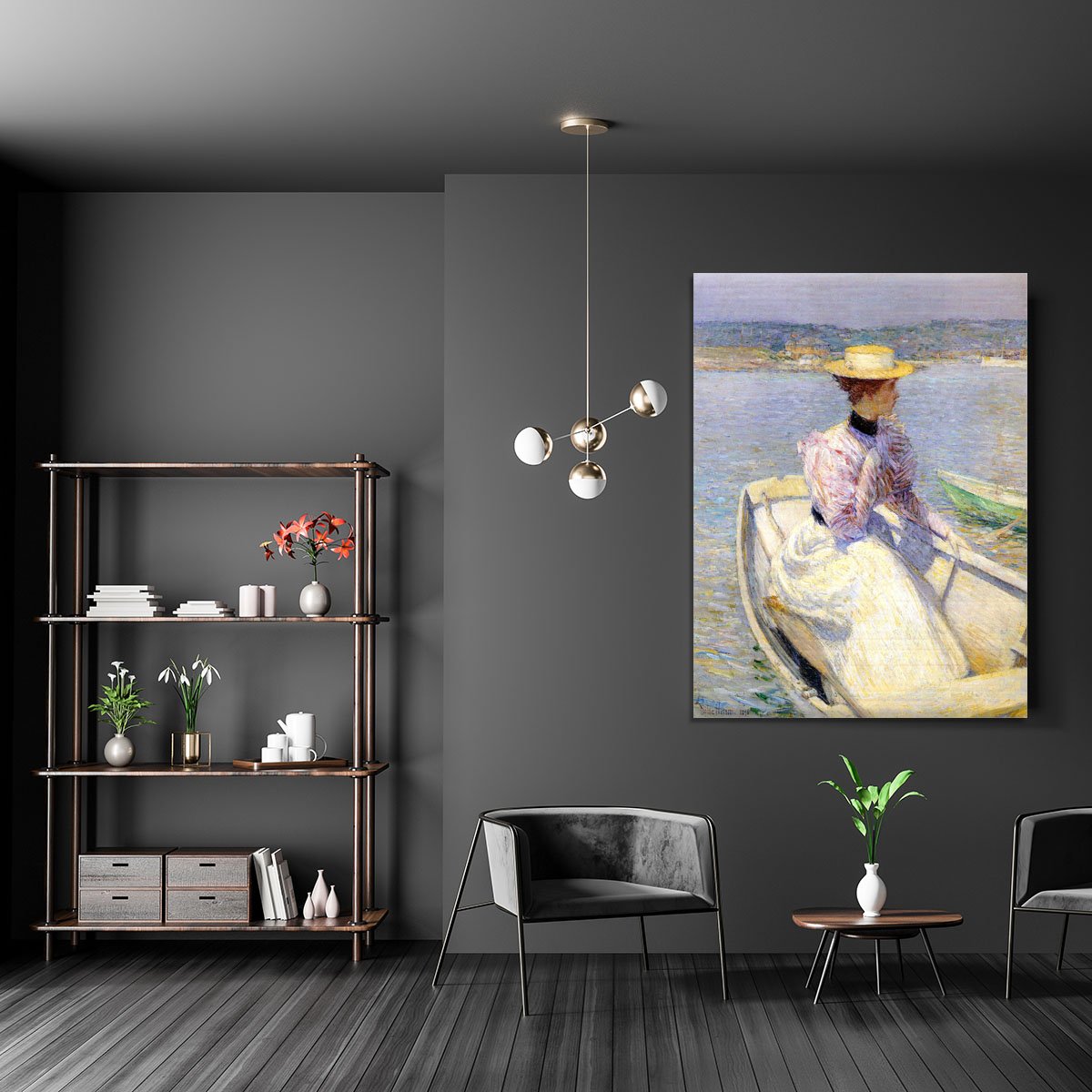 White Dory Gloucester by Hassam Canvas Print or Poster