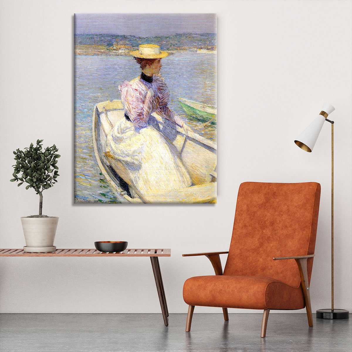 White Dory Gloucester by Hassam Canvas Print or Poster