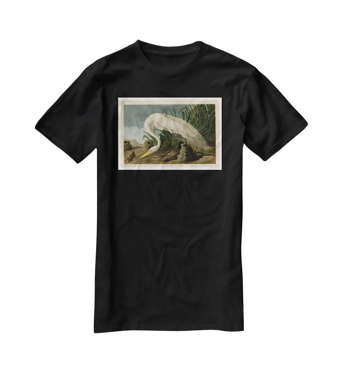 White Heron by Audubon T-Shirt - Canvas Art Rocks - 1