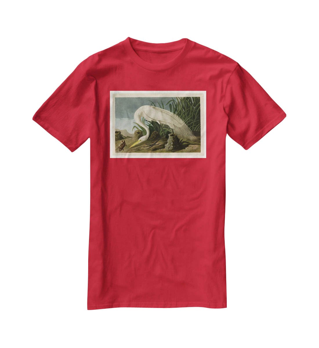 White Heron by Audubon T-Shirt - Canvas Art Rocks - 4