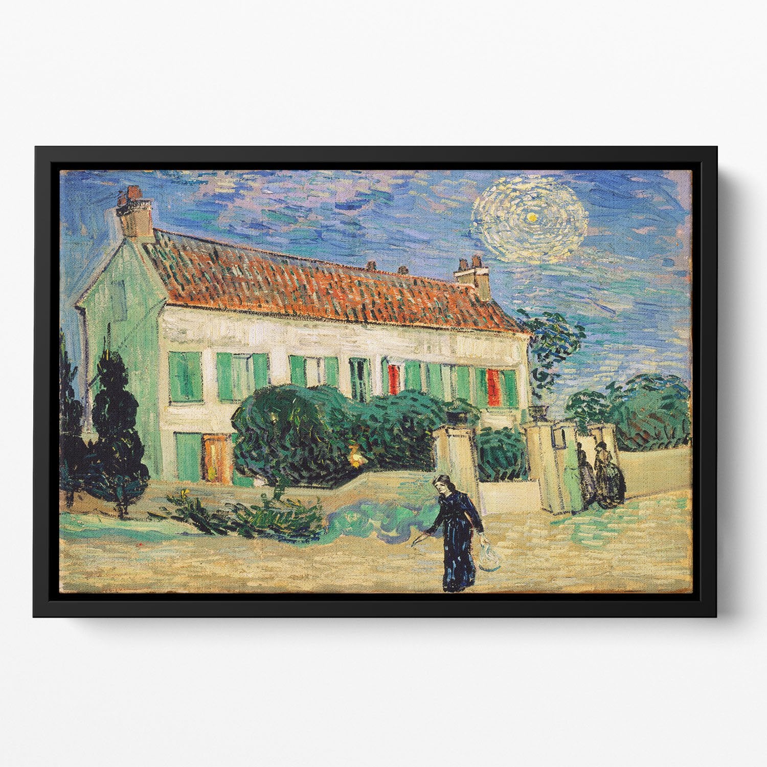White House at Night Floating Framed Canvas