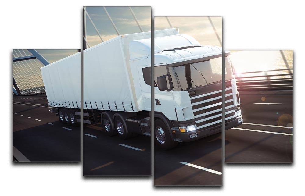 White Lorries 4 Split Panel Canvas  - Canvas Art Rocks - 1