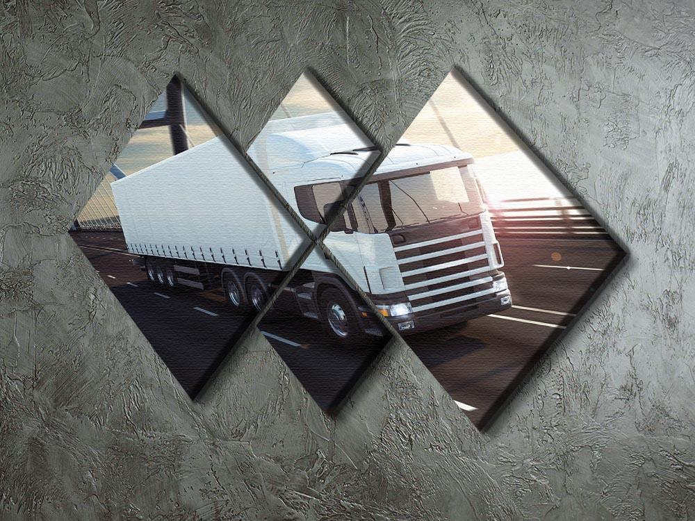White Lorries 4 Square Multi Panel Canvas  - Canvas Art Rocks - 2