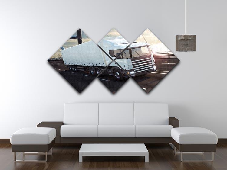 White Lorries 4 Square Multi Panel Canvas  - Canvas Art Rocks - 3