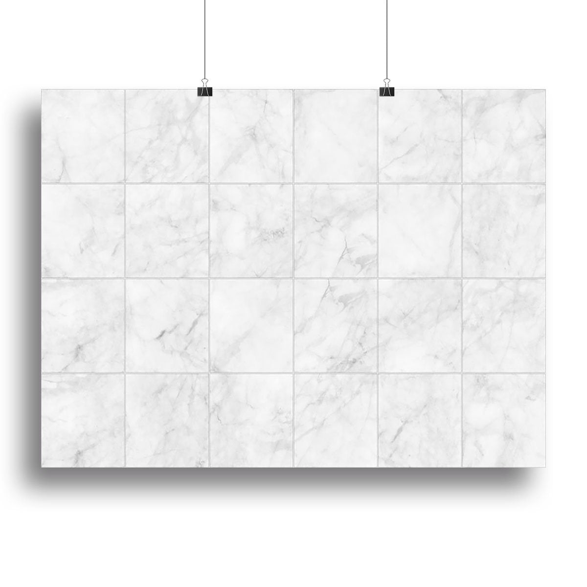 White Tiled Marble Canvas Print or Poster