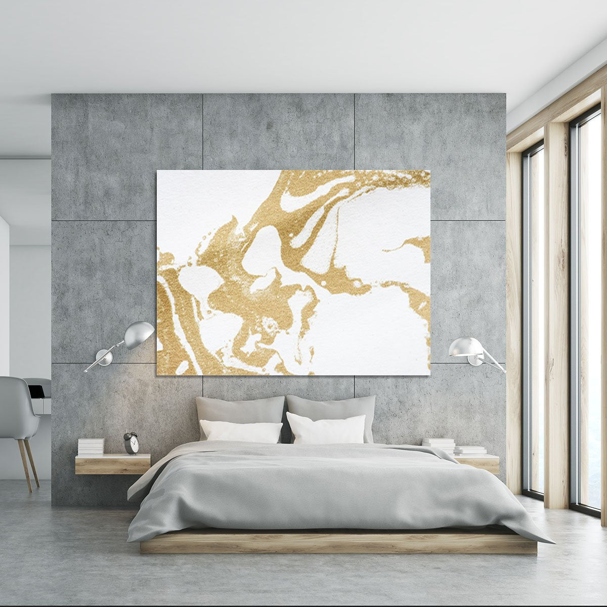 White and Gold Marble Canvas Print or Poster
