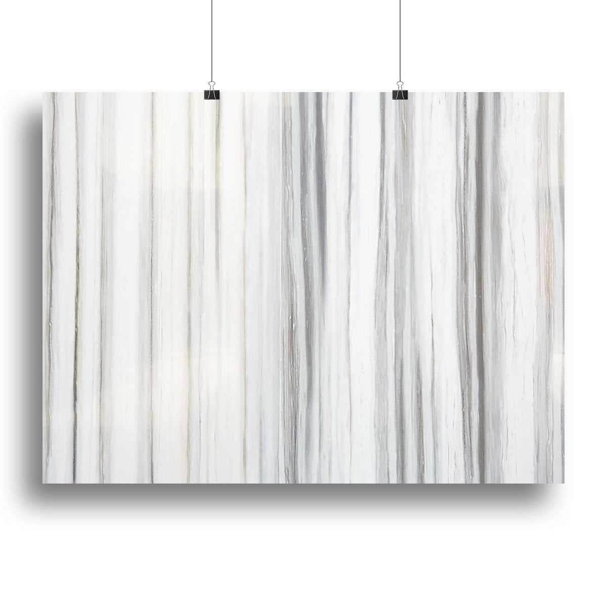 White and Grey Striped Marble Canvas Print or Poster