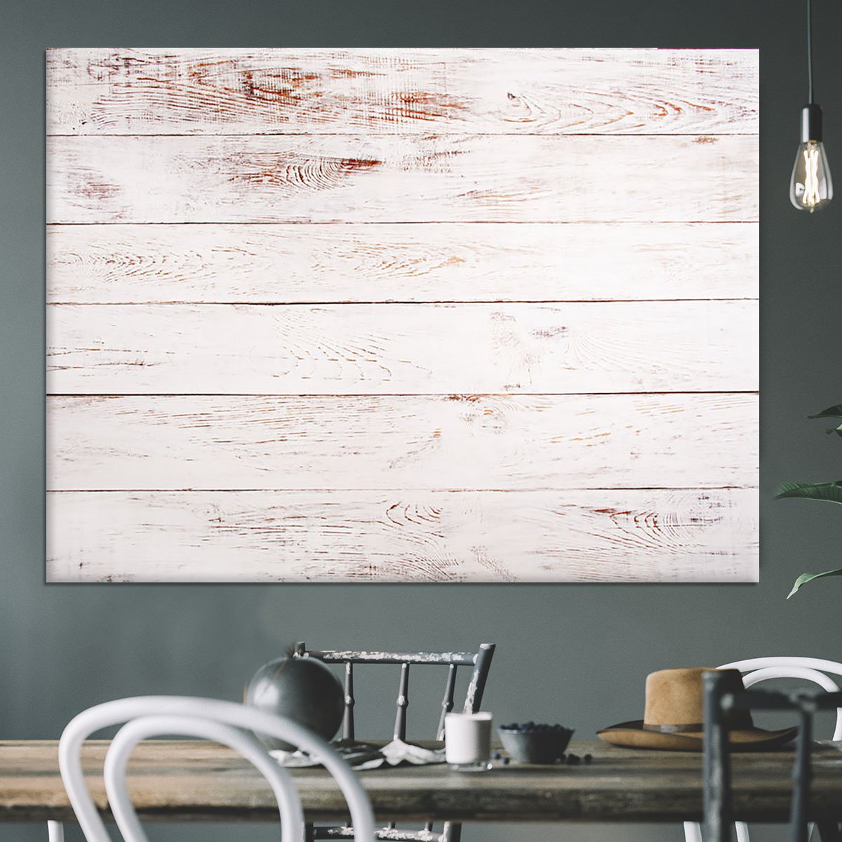 White and brown rustic Canvas Print or Poster
