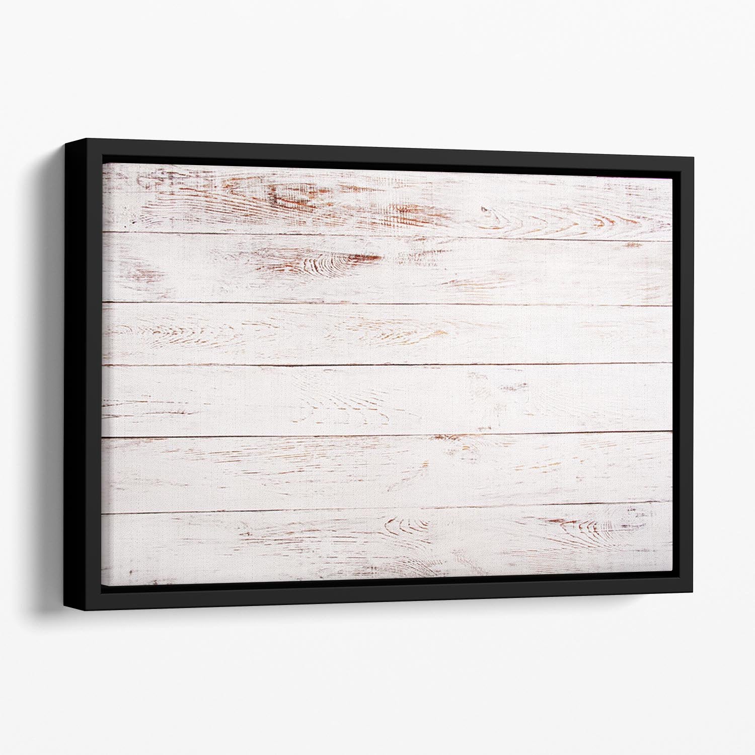 White and brown rustic Floating Framed Canvas - Canvas Art Rocks - 1