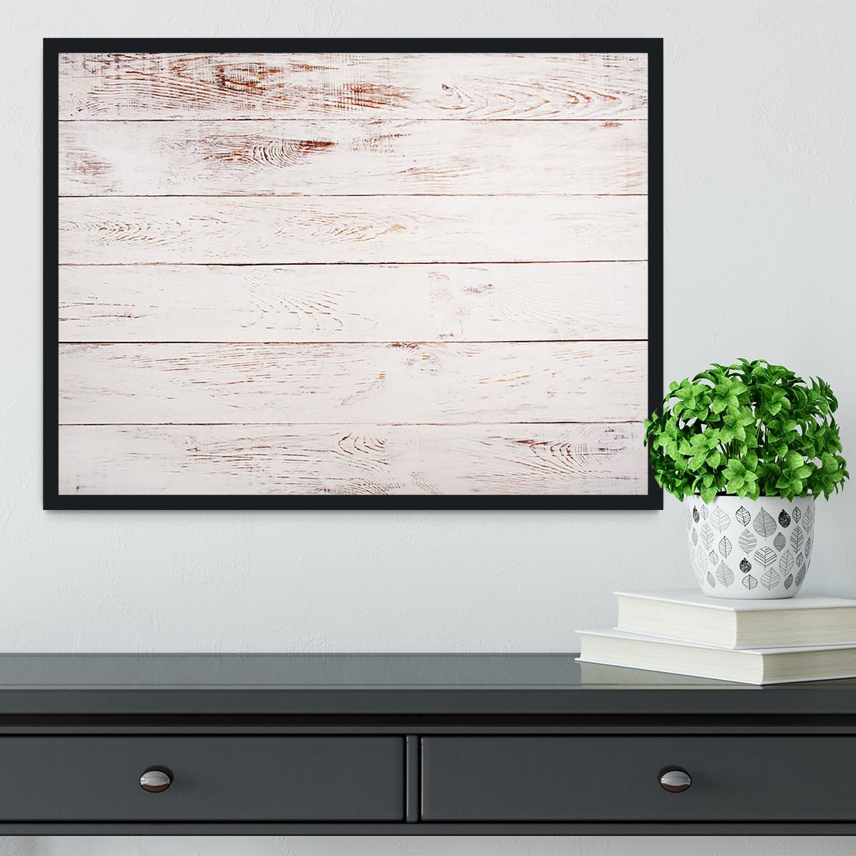 White and brown rustic Framed Print - Canvas Art Rocks - 2